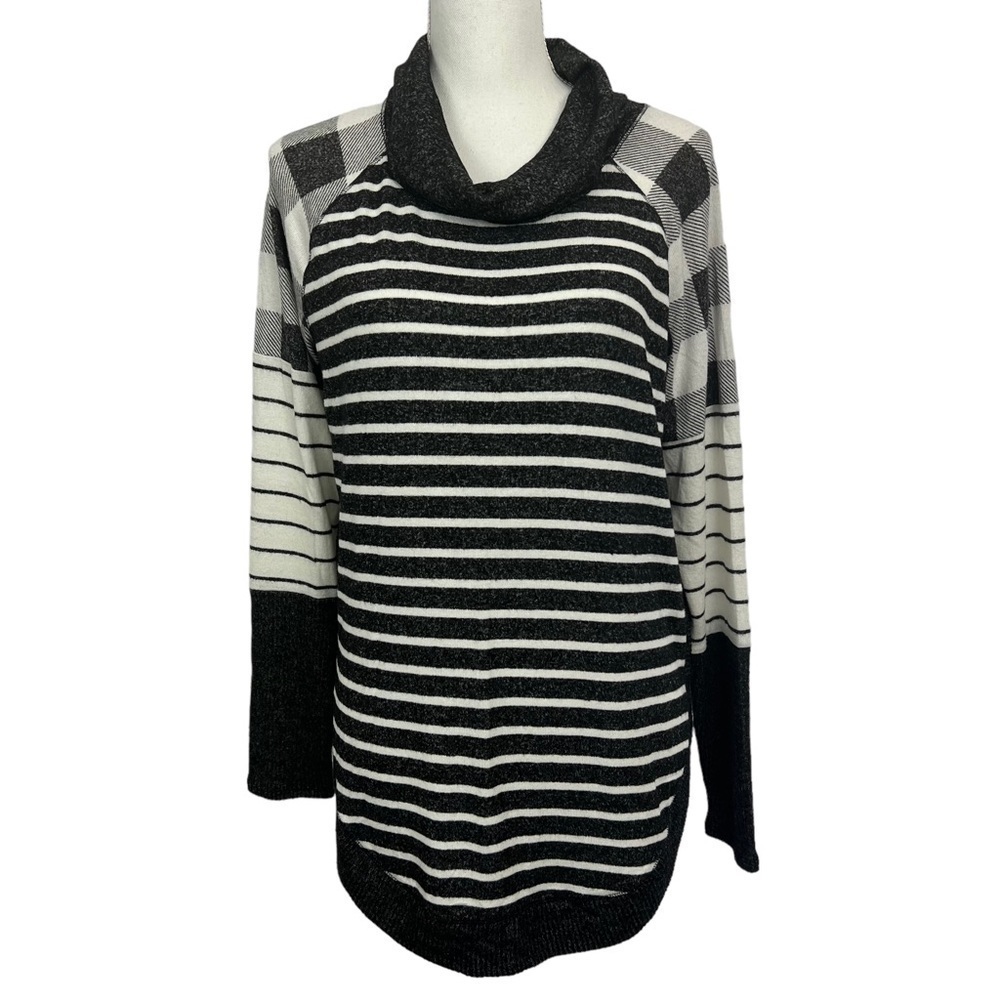 MAURICES Women’s Pullover Sweater Sz Small Multi Color Stretch Cowl Neck LS